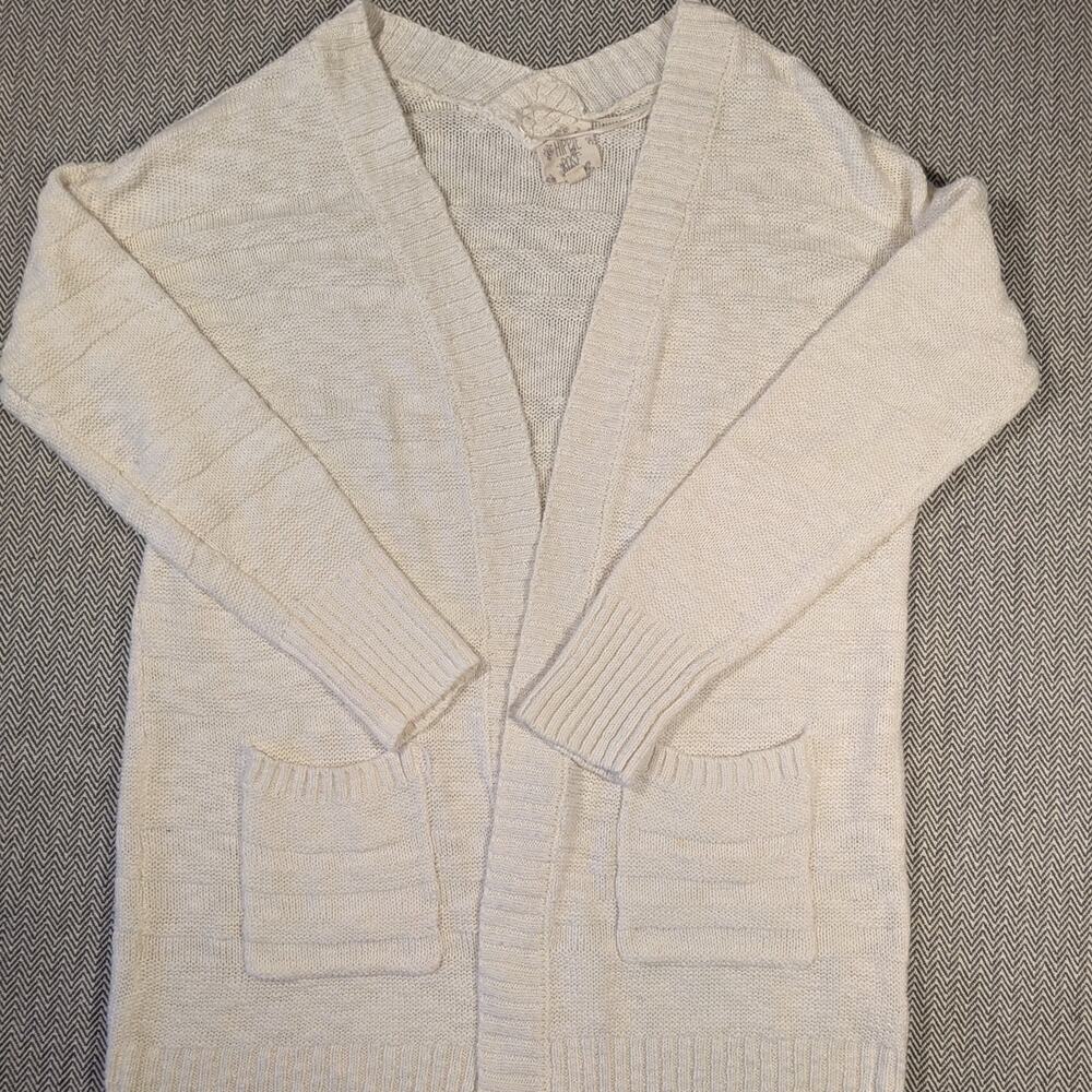 Cream Cable Knit Cardigan Medium Cottage Preppy Coastal Grandma Soft Girl